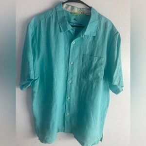 Mens Tommy Bahama Linen Loop Collar Shirt size XL